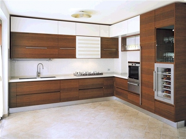 Wooden kitchen cabinets are simple but luxurious and sophisticated